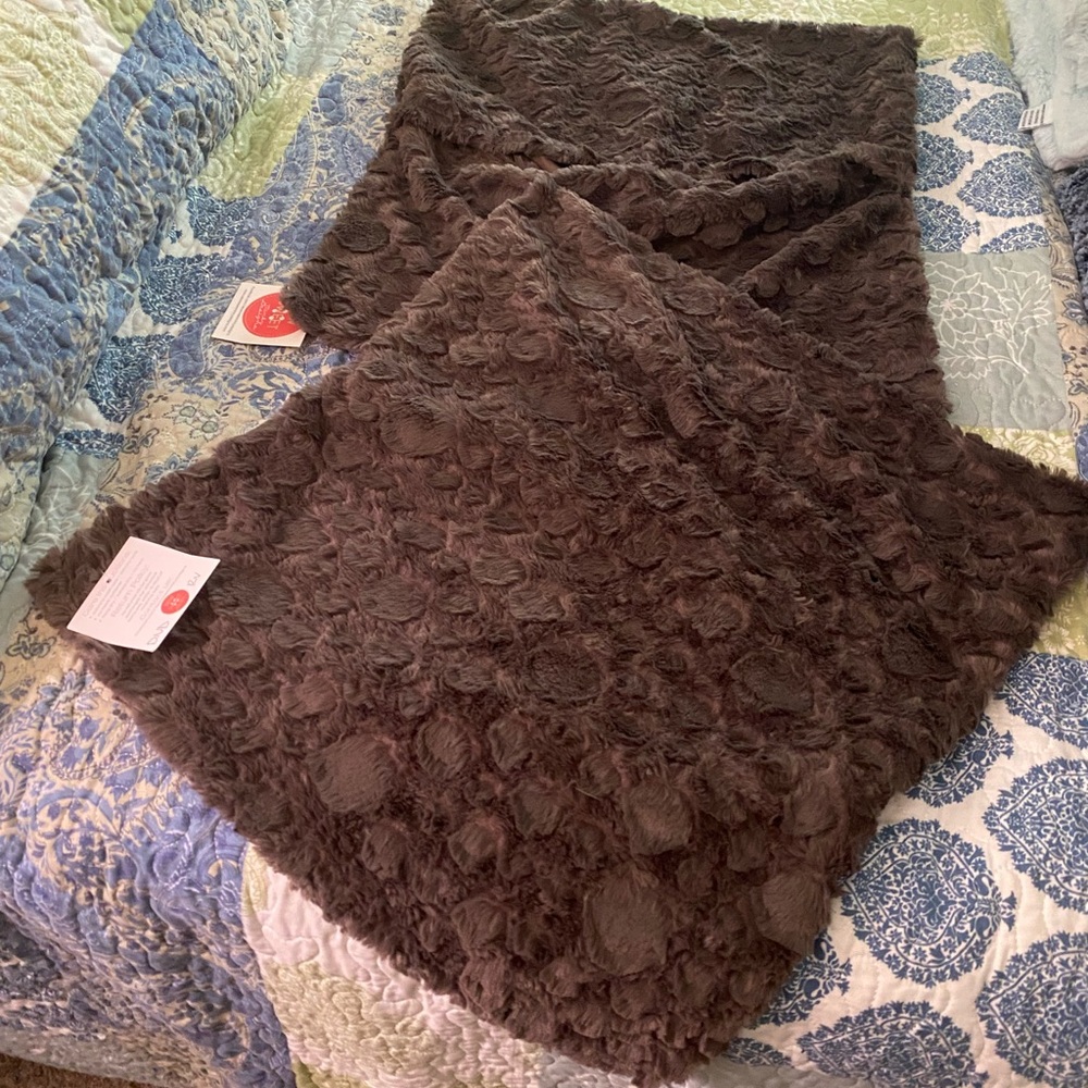 2 Brown/gray Minky Throw Pillow Cases